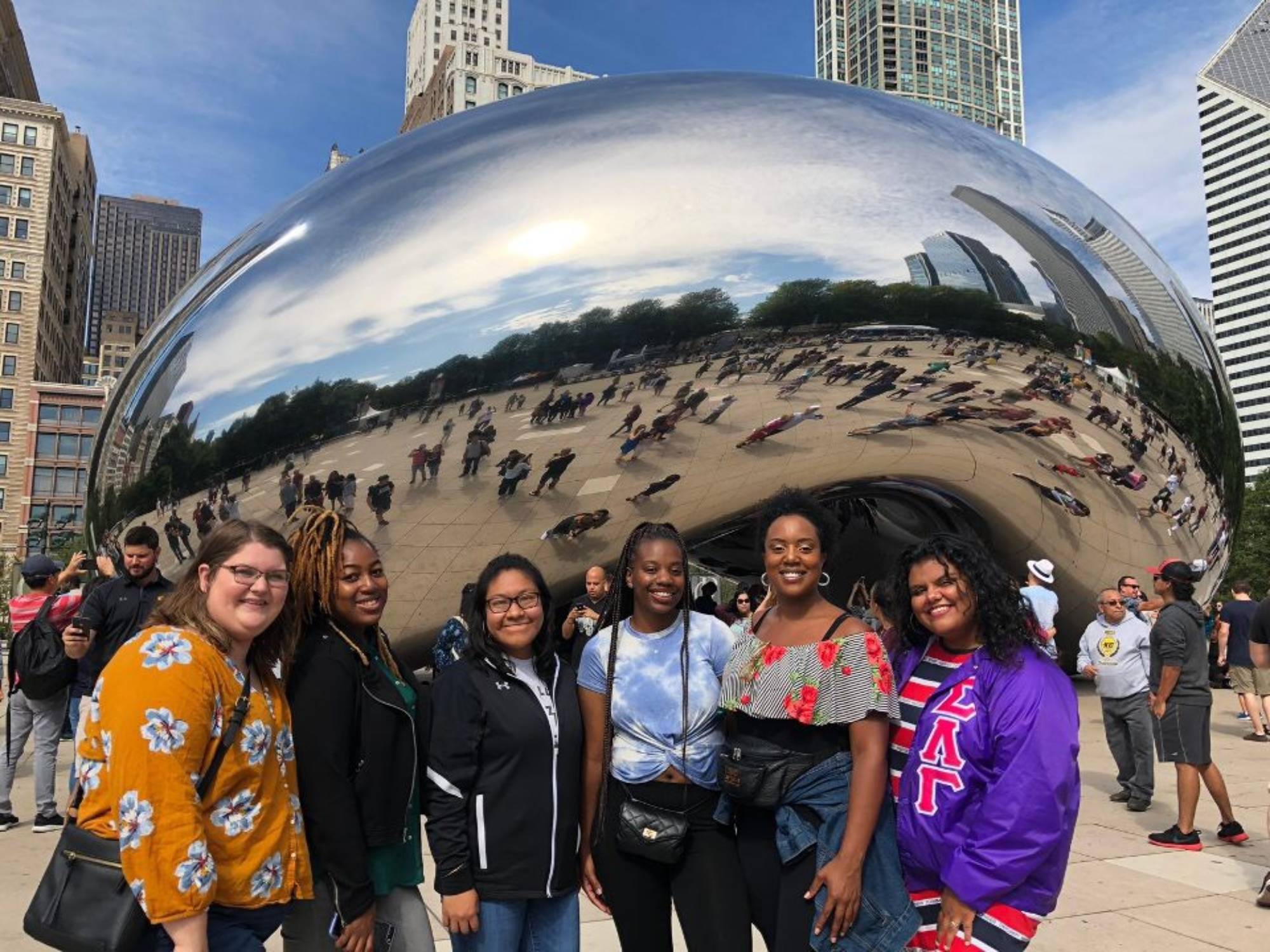 Photo of TPSSS Student at the Bean in Chicago during summer trip